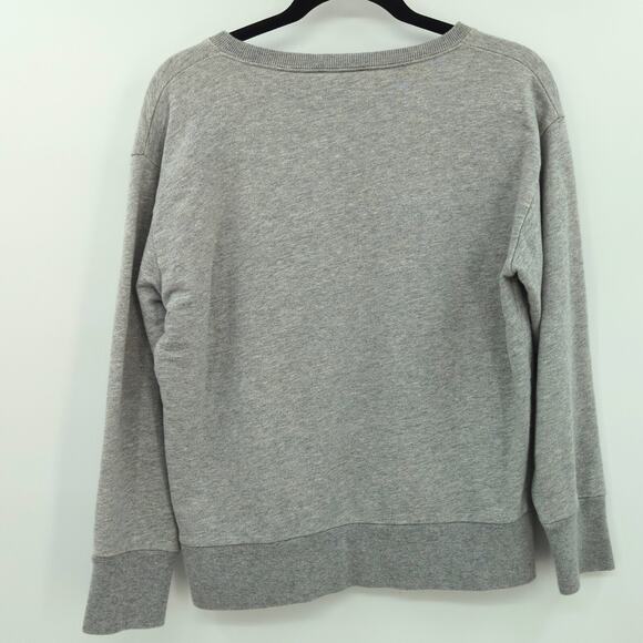 J Crew Sweater Womens Small Gray Embroidered Floral Gold Feminine Fall Holiday - Picture 9 of 9